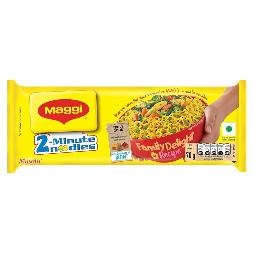 Maggi 2-Minute Instant Noodles, Masala Noodles With Goodness Of Iron, 280G Pouch view 2