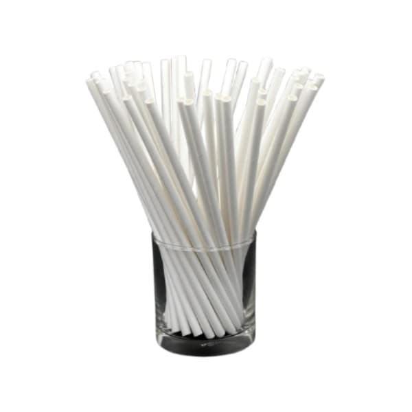 Edible Straw 6.5 mm Dia X 210 mm Length - White (25 Pcs)