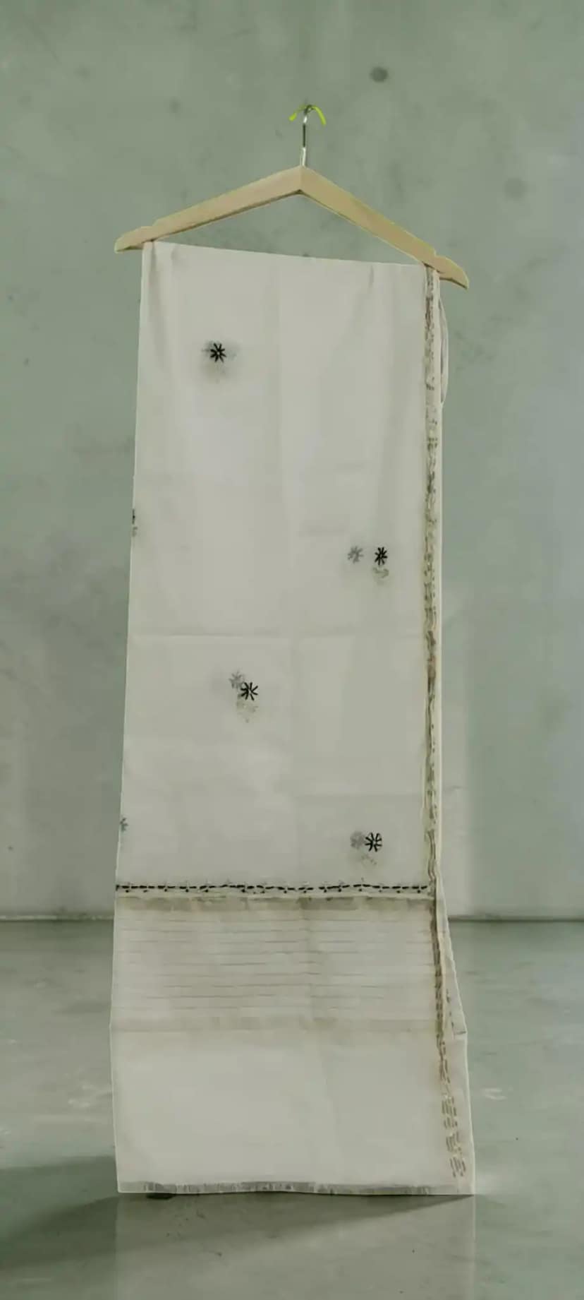 Lucknow Chikankari Hand-Embroidered Mul Cotton Dress Material view 5