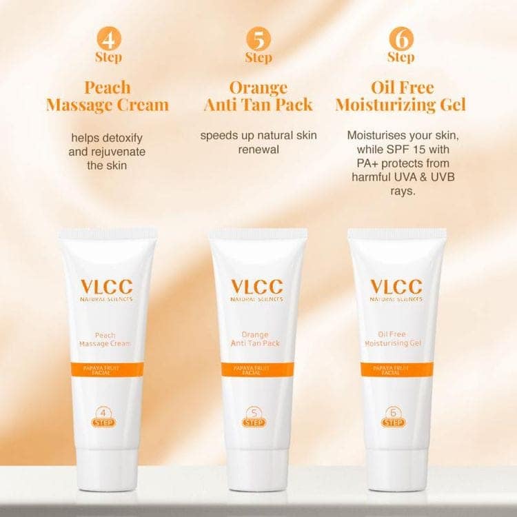 VLCC Papaya Fruit Facial kit for Blemish Free & Fairer Complexion (60gm) view 5