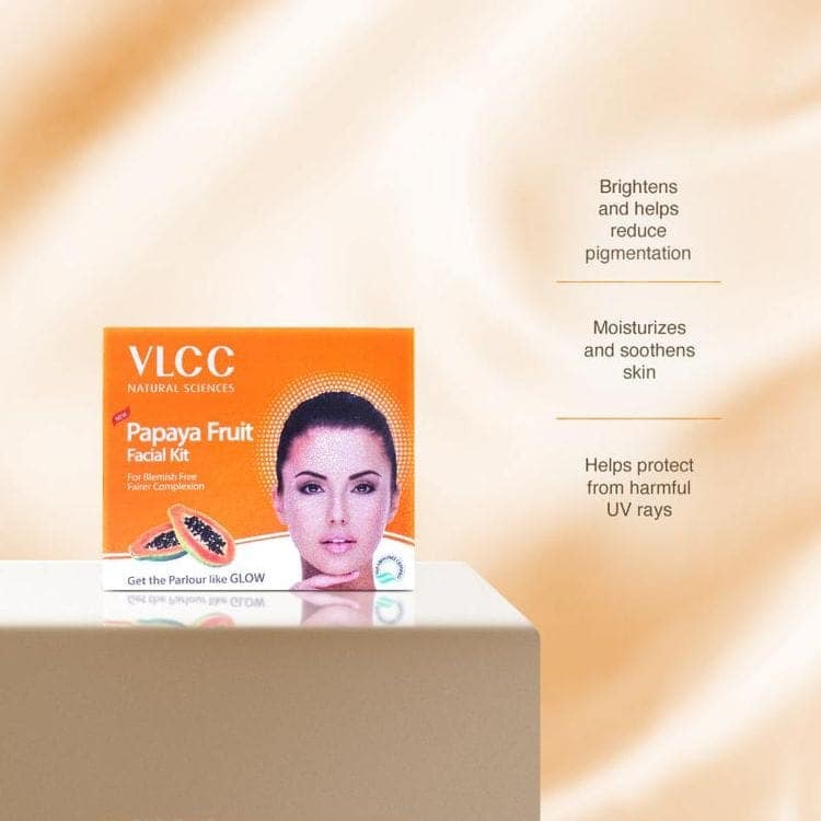 VLCC Papaya Fruit Facial kit for Blemish Free & Fairer Complexion (60gm) view 6