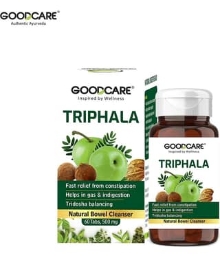 Goodcare Triphala Tablets, Ayurvedic Relief for Constipation, Supports Digestion, Gut Cleanse, Liver and Bowel Health Support 60 No.s