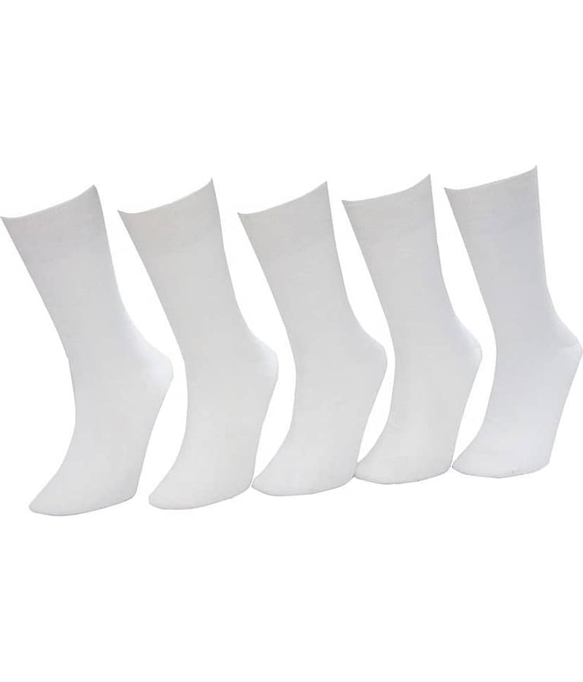 Tahiro White Casual Full Length Socks Pack of 5