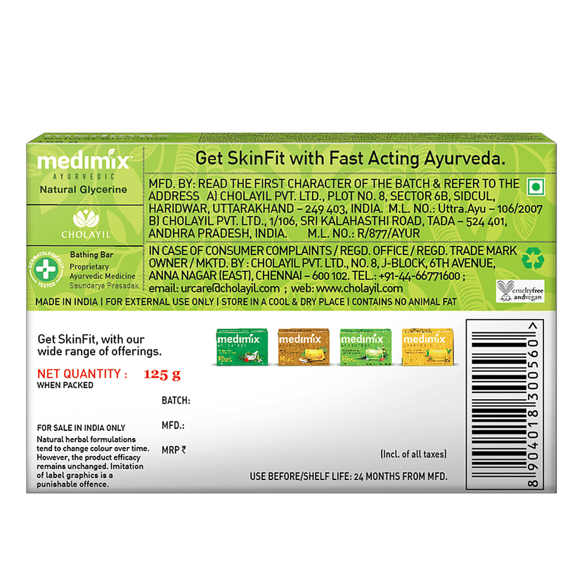 Medimix Natural Glycerine Ayurvedic Bathing Bar, 125 G Carton view 2