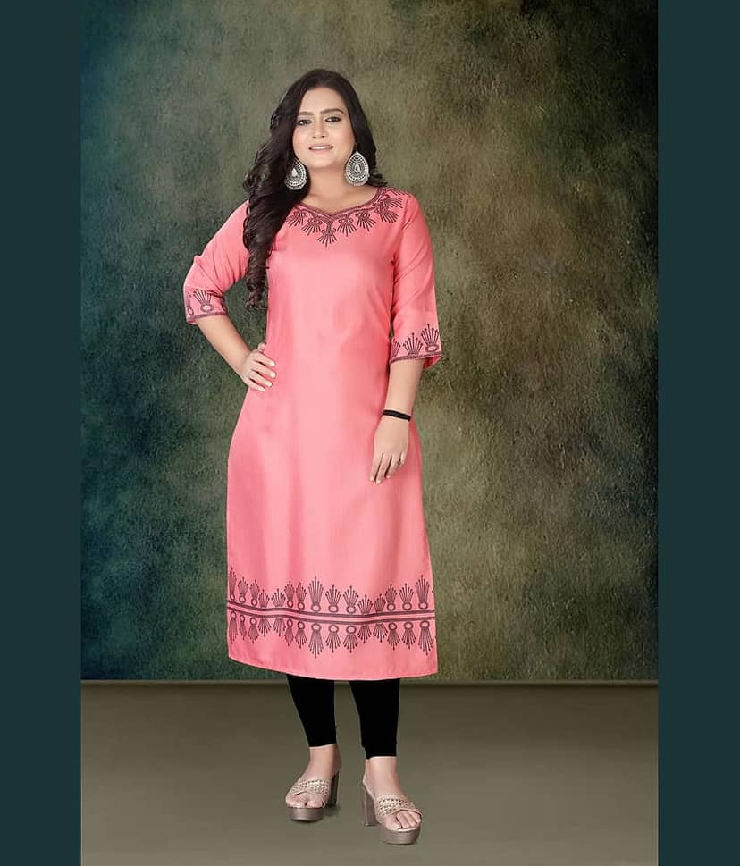 Hetsa Women Rayon Printed A-line Kurti ( Multicolor ) view 2