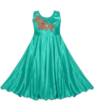 9stiches Lycra Dress For Girls ( Pack of 1 , Green )