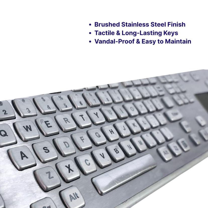 Linepro LP4255 TP | Industrial Metal Keyboard with Touchpad | IP65 Rated view 3