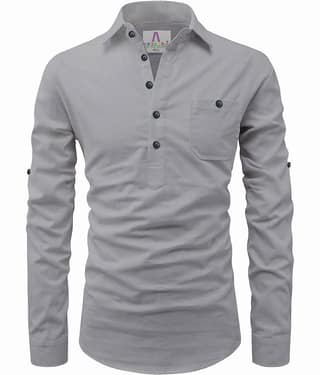 Apektra Peach Cotton Men's Shirt Style Kurta ( Pack of 1 )