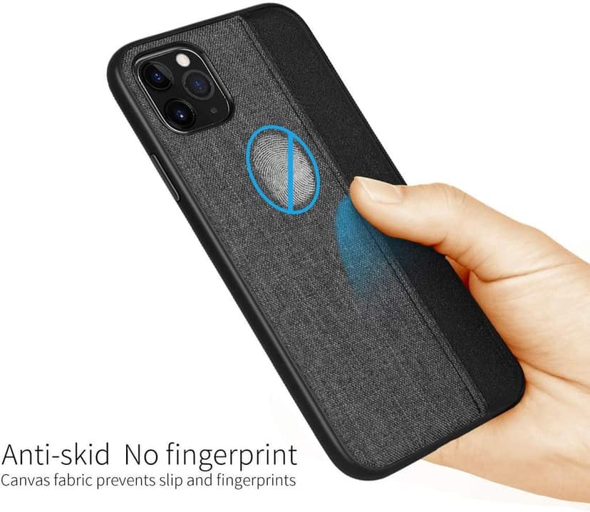 Memumi Premium Series Back Canvas/Leather Cover for Apple iPhone 11 Shockproof - Black (6.1") view 5