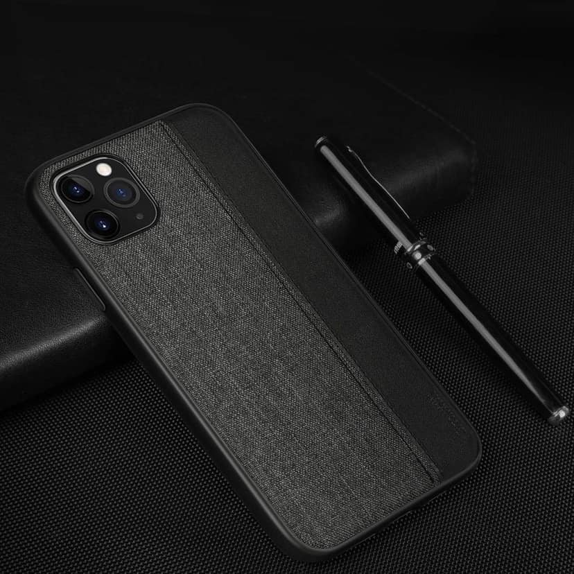 Memumi Premium Series Back Canvas/Leather Cover for Apple iPhone 11 Shockproof - Black (6.1") view 6