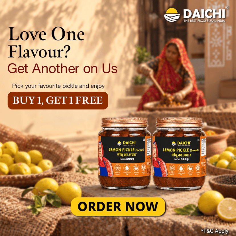 Homemade Achar Combo Saver Pack | Lemon Sweet + Lemon Khatta | Cured in Cold-Pressed Mustard Oil | No Preservatives (Pack of 2)