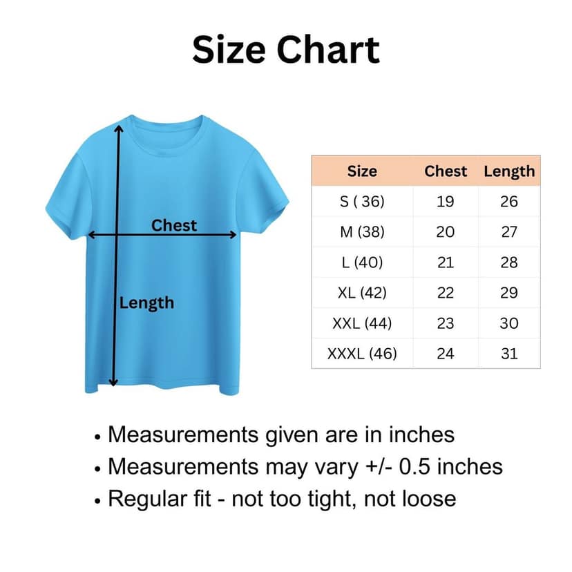 Trishoolin SSHAYU Printed T-Shirt | Design 10175MB | Regular Fit | Crew Neck / Round Neck Half Sleeve | Pack of 1