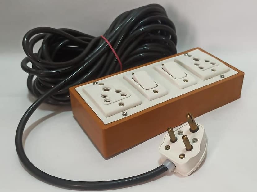 6A 2 Sockets (5 Pin Socket) & 2 Switch Extension Box with 6A Plug & 50m Wire view 4
