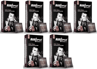 Manforce Xotic Chocolate Flavoured Condoms for Men| Dotted and Double Contoured for Intense Pleasur| Lubricated Latex Condoms| 10 Pcs x Pack of 6