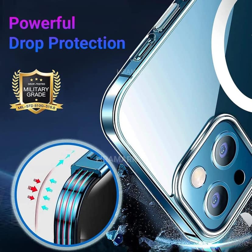 LIRAMARK Magnetic MagSafe Compatible Protective Clear TPU Case for Apple iPhone 13 (6.1 inches, Transparent) view 5