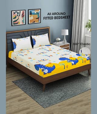 Home Candy Microfibre Animal 1 Bedsheet with 2 Pillow Covers - Multi