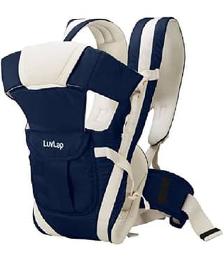 Aurapuro Kids 4-in-1 Adjustable Baby Carrier Cum Kangaroo Bag/Honeycomb Texture Baby Carry Sling/Back/Front Carrier for Baby with Safety Belt and Buckle Straps (Blue)