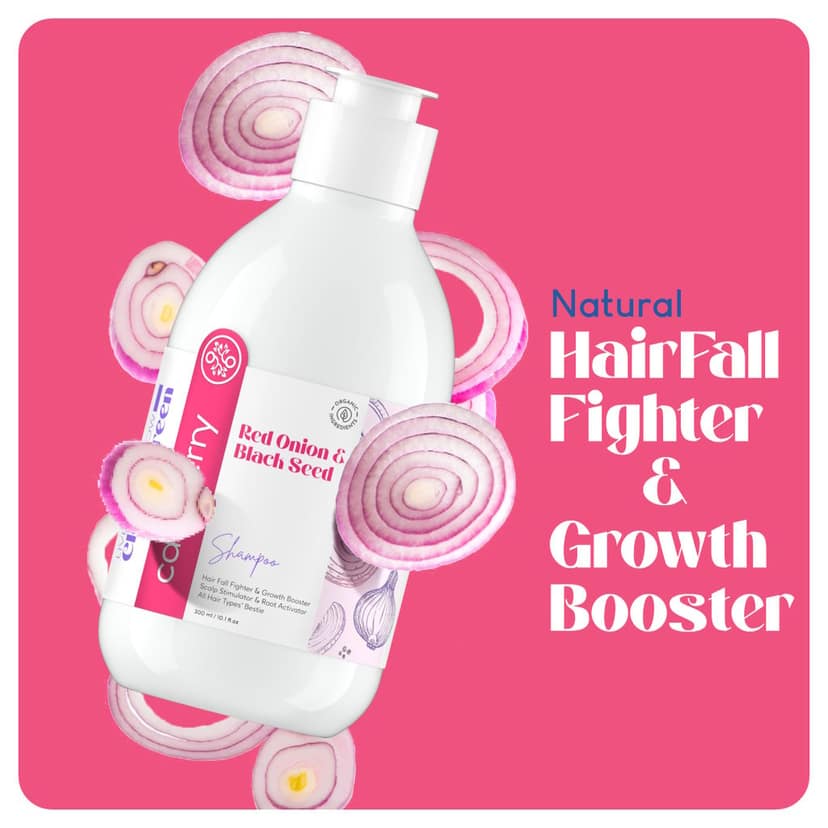 Careberry Red Onion & Black Seed Stimulating Shampoo, Hair Growth & Hair Fall Control, Ayush Certified Ayurvedic, Sulphate & Paraben Free 300ml view 5