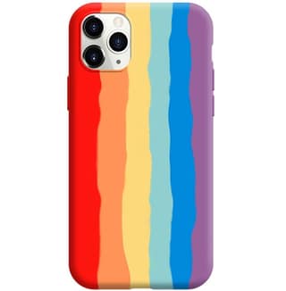 Generic Rainbow Colourfull Silicone Soft Back Case Cover for iPhone 12/12 Pro (6.1") Back Cover, Shock-Absorbing, Scratch-Resistant, Matte Finish (Multi Colour)