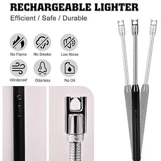 Gas Lighter for Kitchen Use C-Type Rechargeable Electric Gas Stove Candle Lighter with USB Charging Port 400 Uses in Single Charge view 5