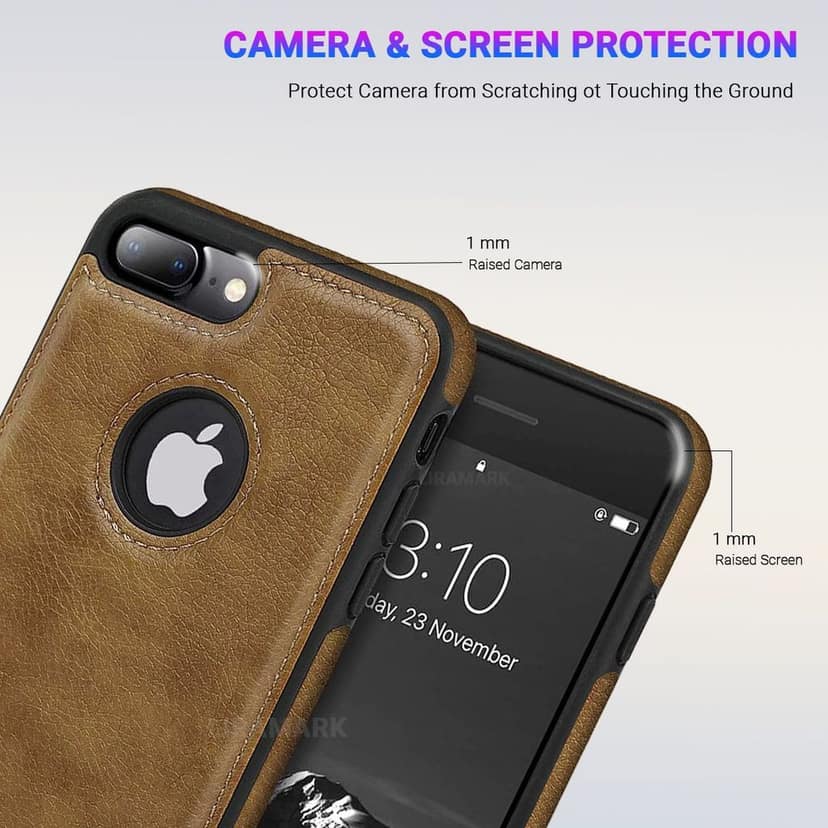 LIRAMARK PU Leather Flexible Back Cover Case Designed for iPhone 7 Plus / 8 Plus view 5