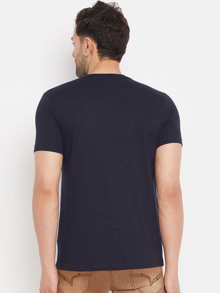 Duke Stardust Men's Half Sleeve Cotton T-shirt (MLF7051Navy) view 2