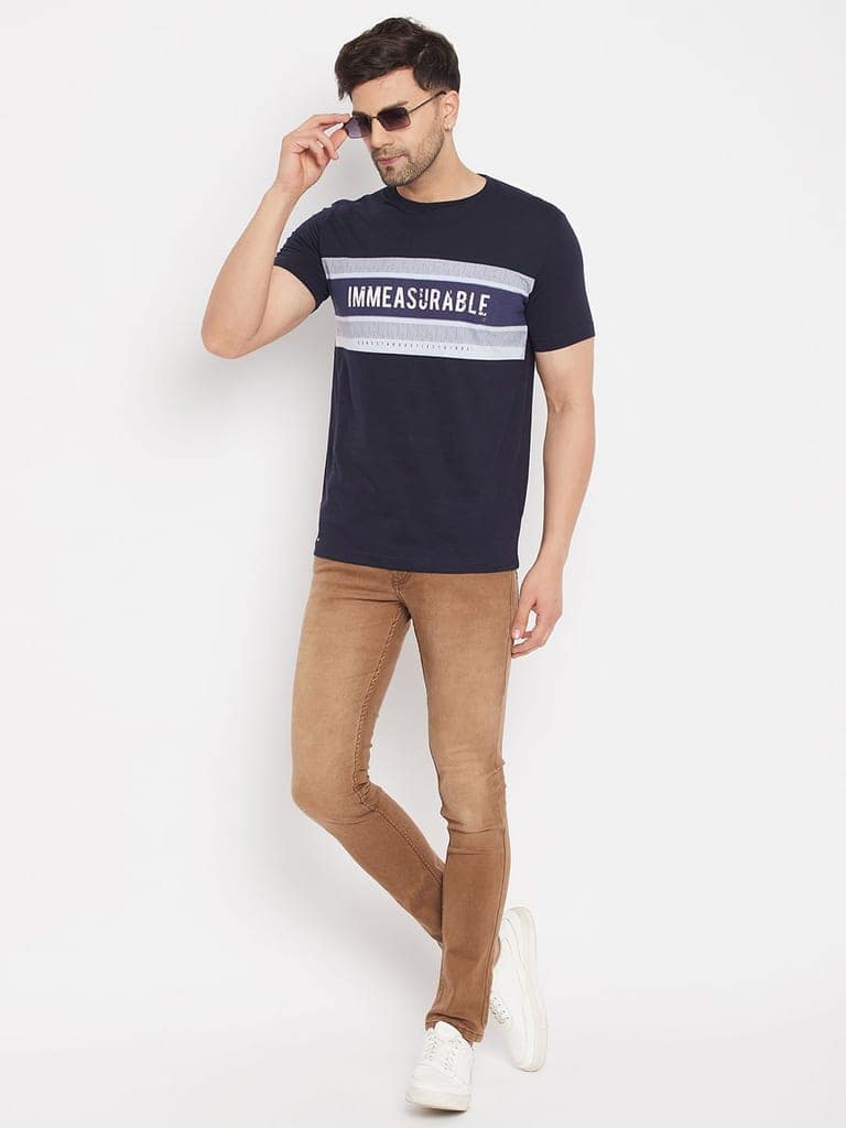 Duke Stardust Men's Half Sleeve Cotton T-shirt (MLF7051Navy) view 6