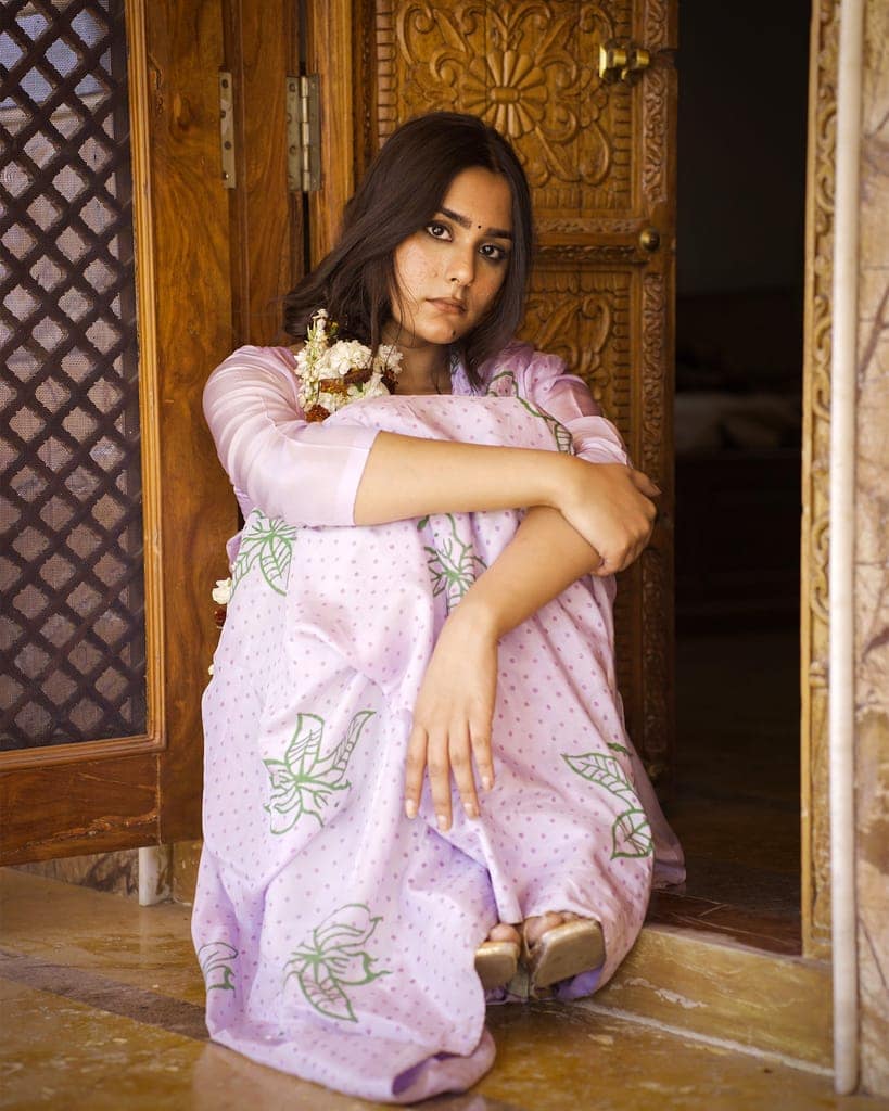 Royal Purple Shehtoot Saree by Aagaaz Jaipur view 4