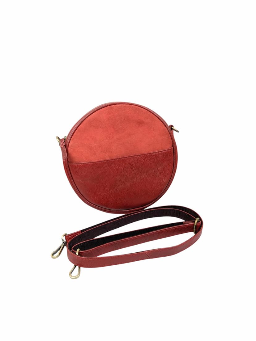 Ladies Sling Bag Round Red color view 2