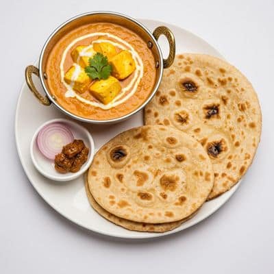 Paneer Butter Masala With Lachcha Parantha