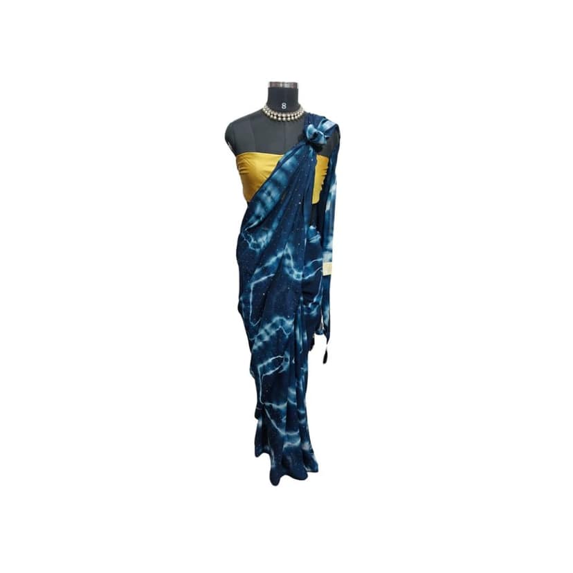 Blue Georgette Saree