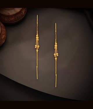Drashti Collection Golden Threader Earrings ( Pack of 1 )