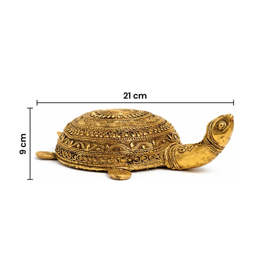 Handcrafted Brass Kachua (Tortoise) Showpiece – Large (Bhareva Craft) view 7