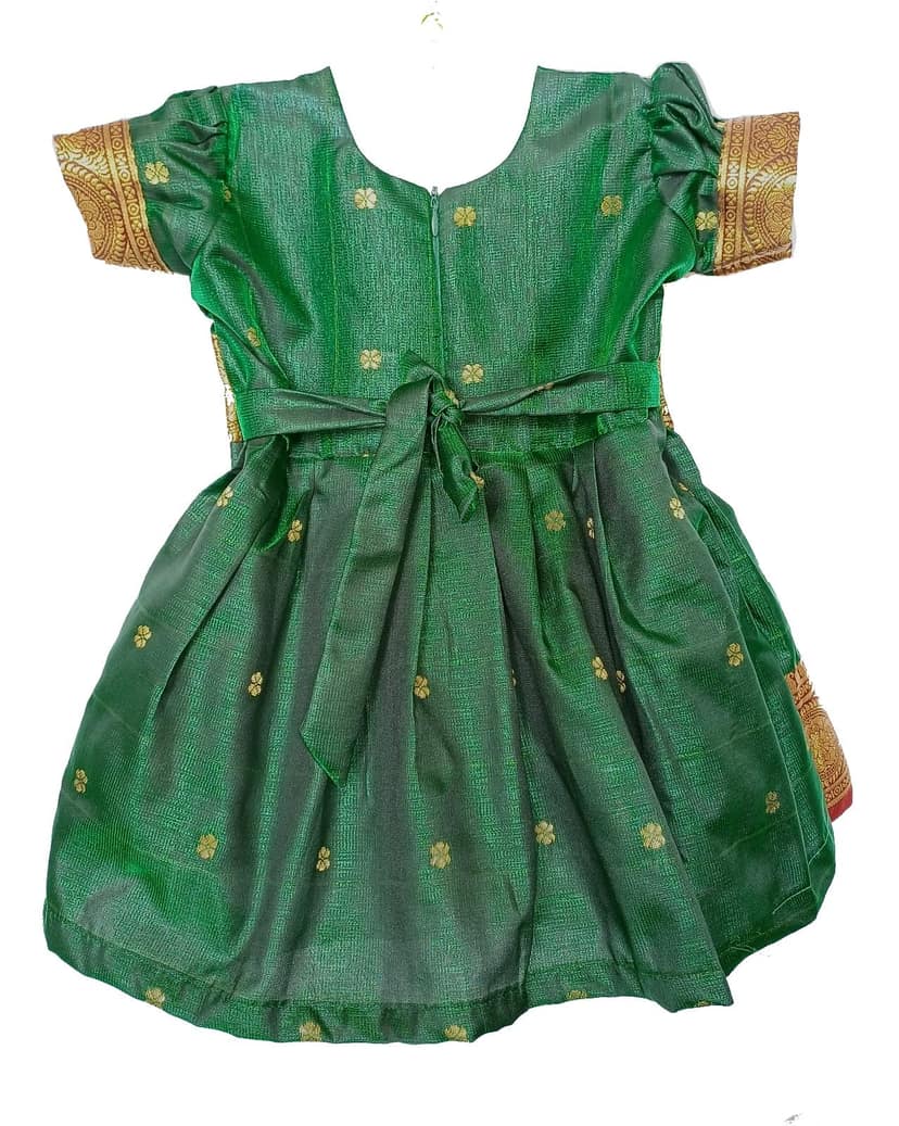 Mom and Me Satin Frock (in, Age, 3 Months, 6 Months, Regular, Green) view 2