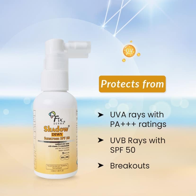 Fixderma Shadow Dewy SPF 50 Sunscreen Spray view 3