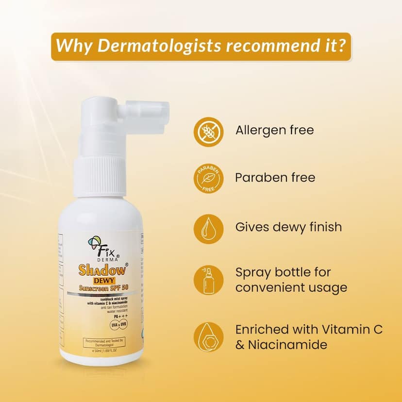Fixderma Shadow Dewy SPF 50 Sunscreen Spray view 5