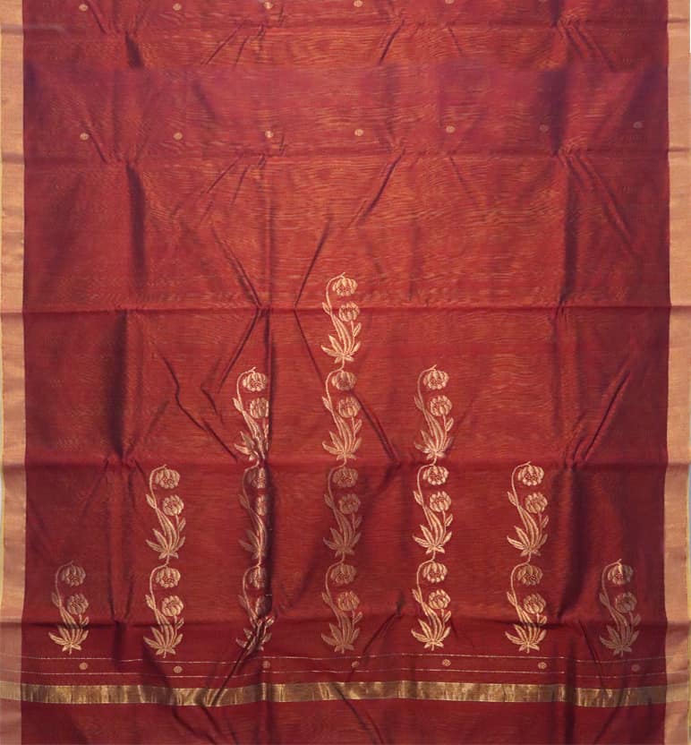 Handloom Chanderi Silk Cotton 3 Piece Suit Set view 2