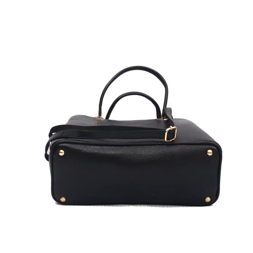 FHS Elegance Genuine Leather Handbag for Girls & Women- Black view 5