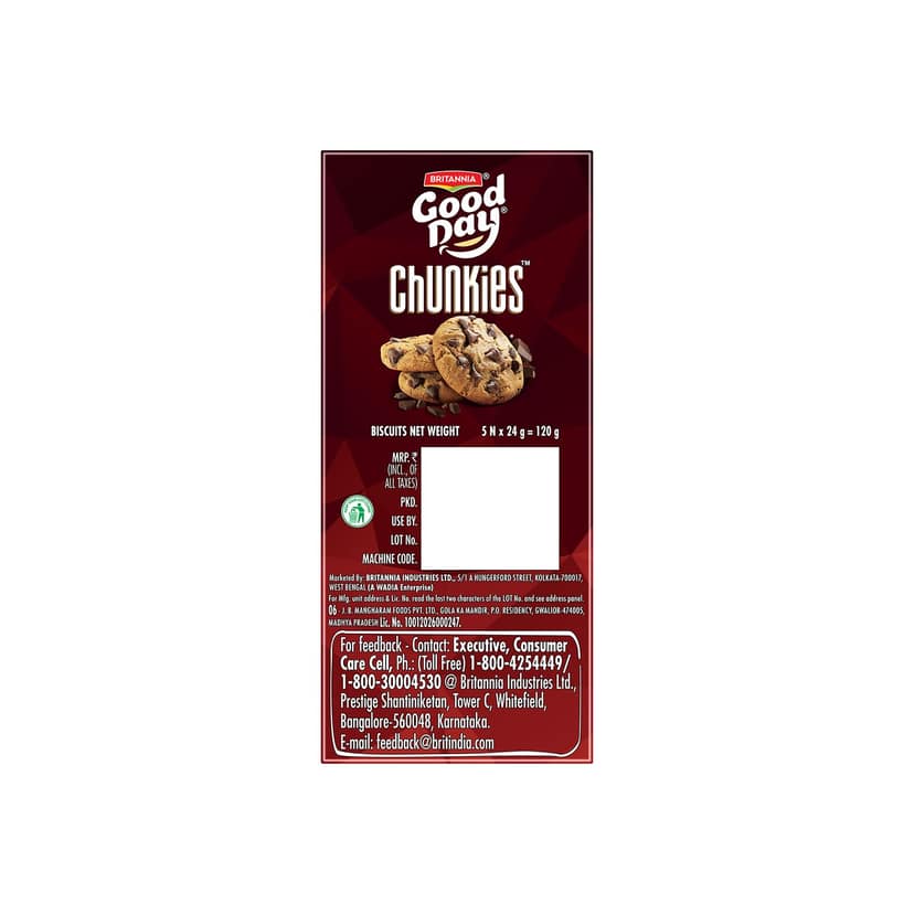 Britannia Good Day Chunkie Cookies, 120G view 2
