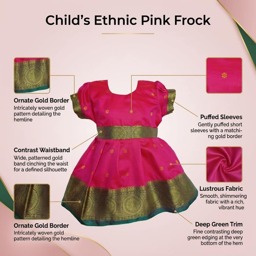Mom and Me Baby Girl Satin Frock for Parties, Special Occasions, Birthdays, Weddings, up to 4 Years of Affordable Pink view 4