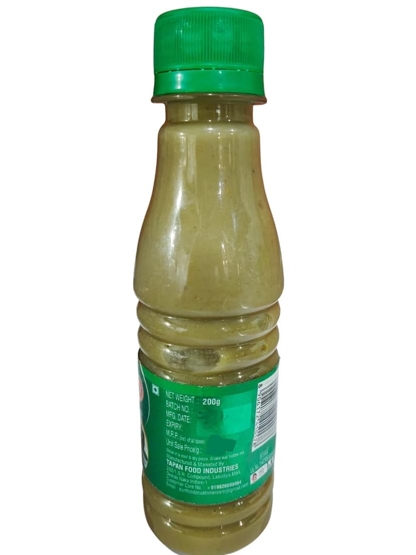 Sunfoodz Green Chilli Sauce 200gm view 3