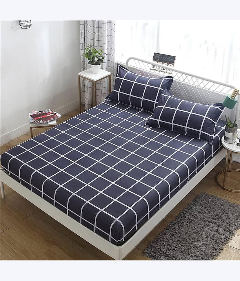 House Of Quirk Polyester Queen Bedsheet ( Blue )