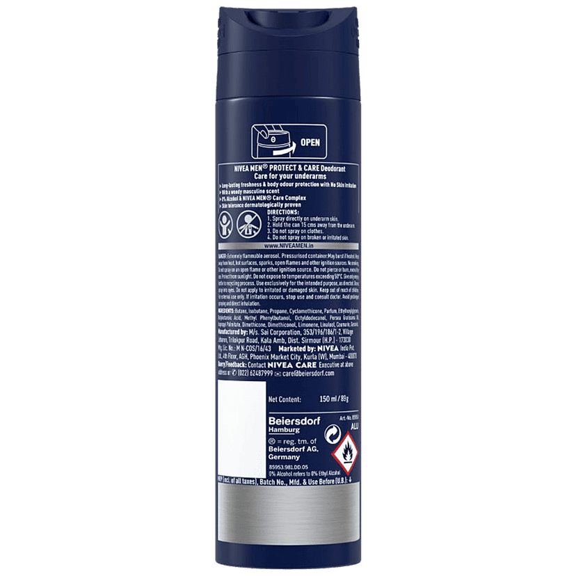 Nivea Deodorant - Protect & Care, No Skin Irritation & 48H Freshness, 150 Ml view 2