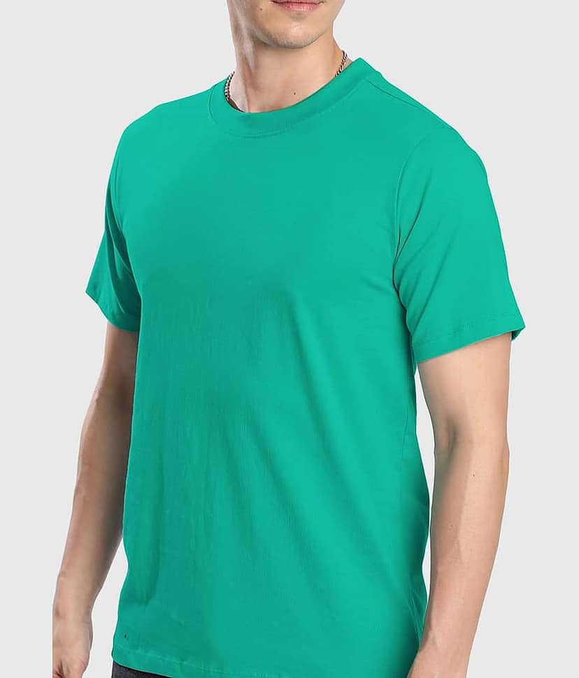Bene Kleed Men 100% Cotton Regular Fit Solid T-Shirt ( Blue ) view 4