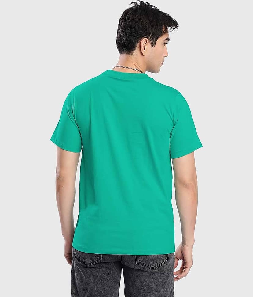 Bene Kleed Men 100% Cotton Regular Fit Solid T-Shirt ( Blue ) view 5