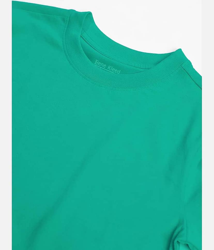Bene Kleed Men 100% Cotton Regular Fit Solid T-Shirt ( Blue ) view 6