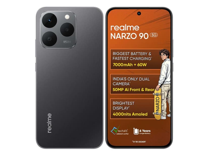 Realme Narzo 90 5G Smartphone, 6GB RAM, 128GB Storage - Carbon Black