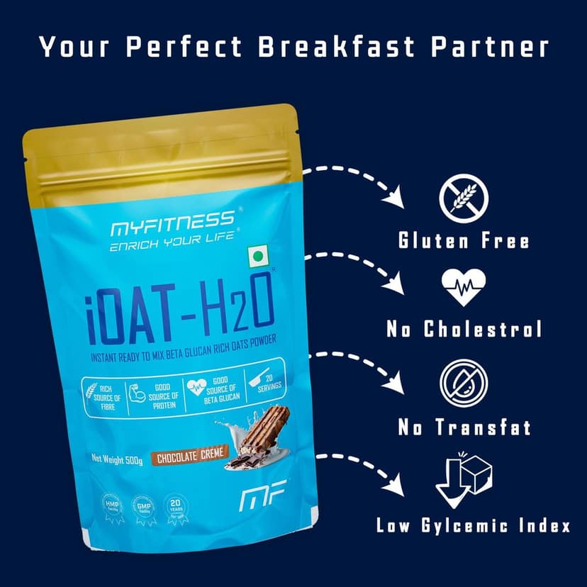 Myfitness iOat H2O | Instant Ready To Mix Beta Glucan Rich Flavoured Oats Powder | Myfitness Oats Breakfast Cereals view 3