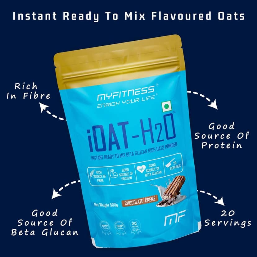 Myfitness iOat H2O | Instant Ready To Mix Beta Glucan Rich Flavoured Oats Powder | Myfitness Oats Breakfast Cereals view 4