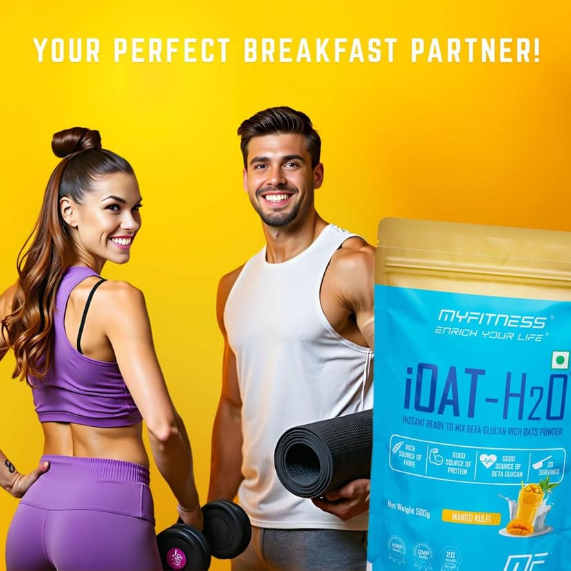 Myfitness iOat H2O | Instant Ready To Mix Beta Glucan Rich Flavoured Oats Powder | Myfitness Oats Breakfast Cereals view 6